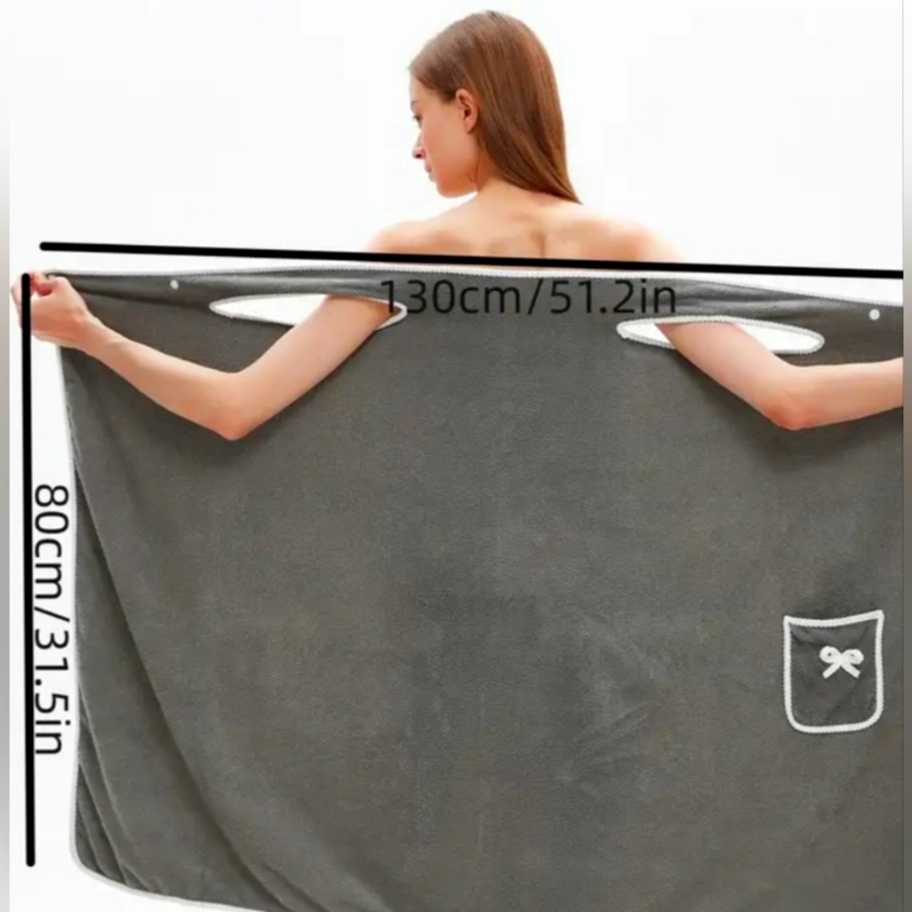 🟣 New Wrap Around Bath Towel  Best Fitting Sizes M&L Purple 🟣 - Picture 2 of 5